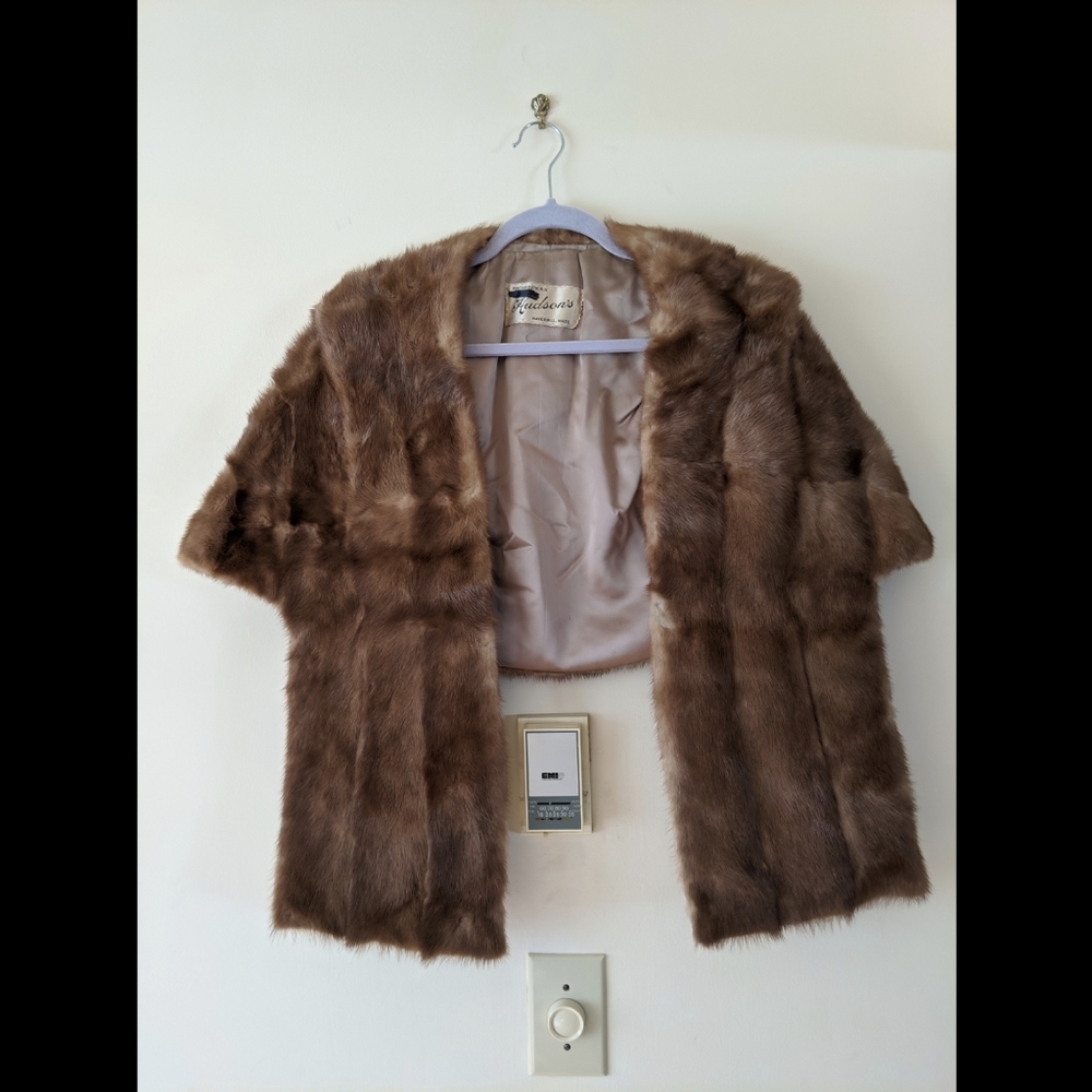 Vintage real fur stole shawl